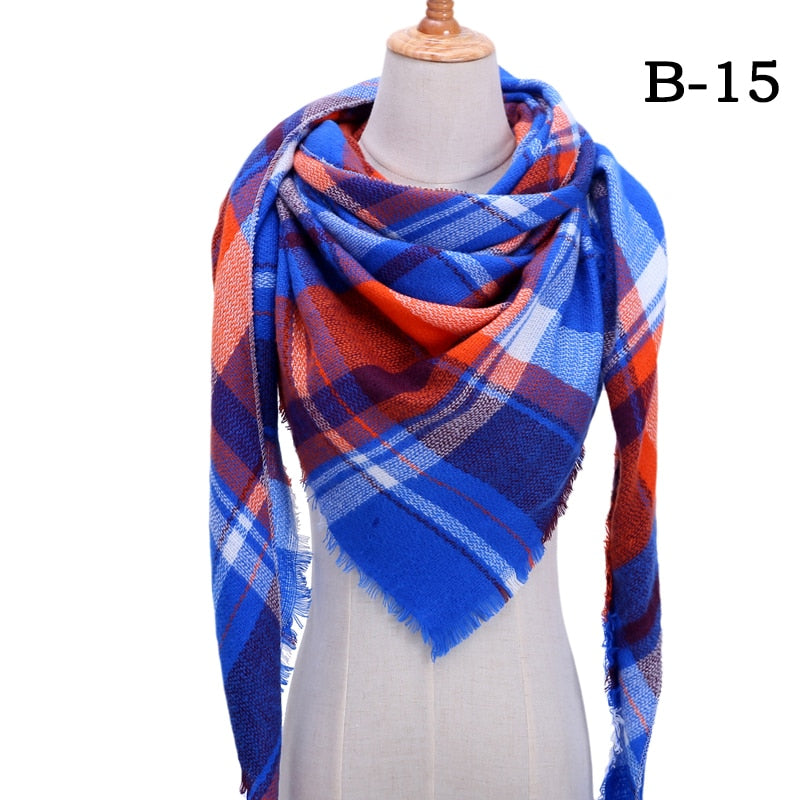 Designer 2020 knitted spring winter women scarf plaid warm cashmere scarves shawls luxury brand neck bandana pashmina lady wrap