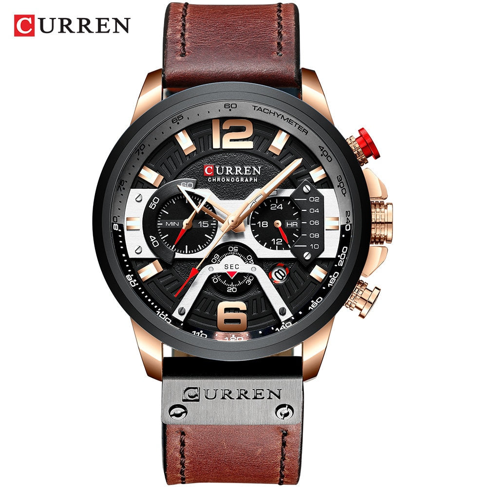 CURREN décontracté Sport montres pour hommes bleu Top marque de luxe militaire en cuir chronographe montre-bracelet homme horloge mode 8329
