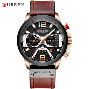 CURREN décontracté Sport montres pour hommes bleu Top marque de luxe militaire en cuir chronographe montre-bracelet homme horloge mode 8329