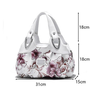 Luxury Flower Design Top-handle Ladies Handbag Women Shoulder Bags PU Leather Messenger Purse Bag Female Tote sac a main