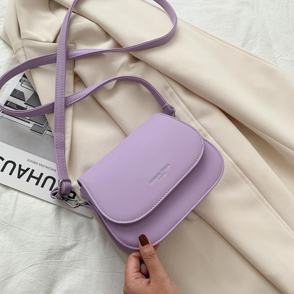 Simple Small Flap Shoulder Pouch Solid Color Women PU Leather Crossbody Bags Popular Simple Female Daily Bag Dropshipping