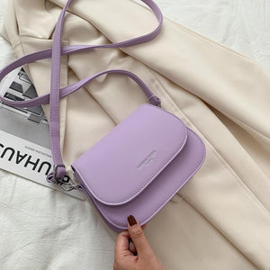 Simple Small Flap Shoulder Pouch Solid Color Women PU Leather Crossbody Bags Popular Simple Female Daily Bag Dropshipping