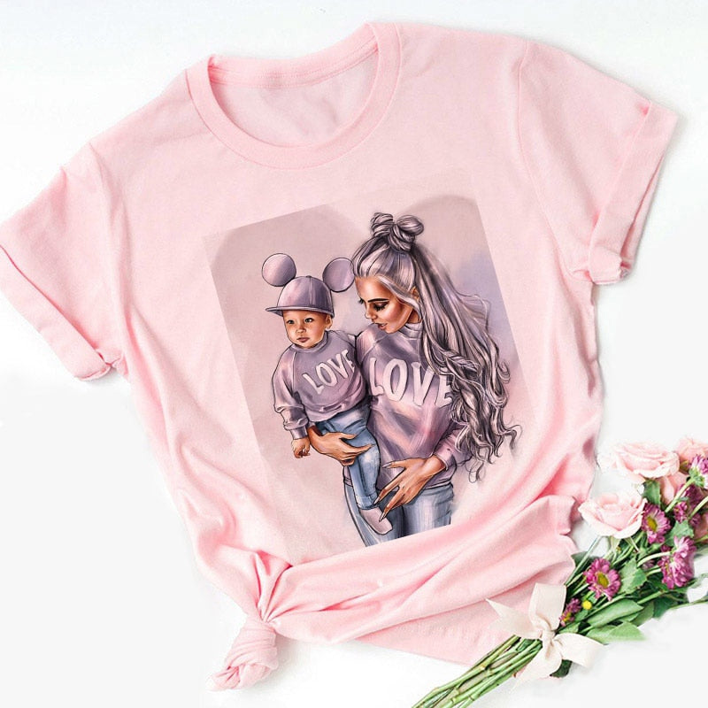 Mother's Love Female Shirt Women Blouses Super Mama Summer 2020 Funny Shein Plus Size Fashion Clothes Harajuku Pink Blouse Women