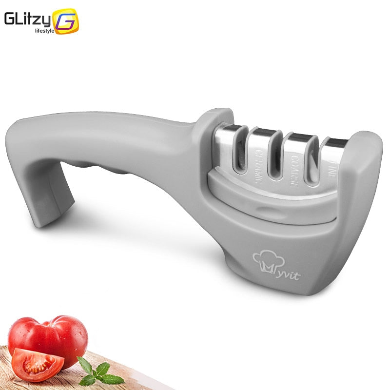 GLITZY - Aiguiseur de couteau avec 3 finitions