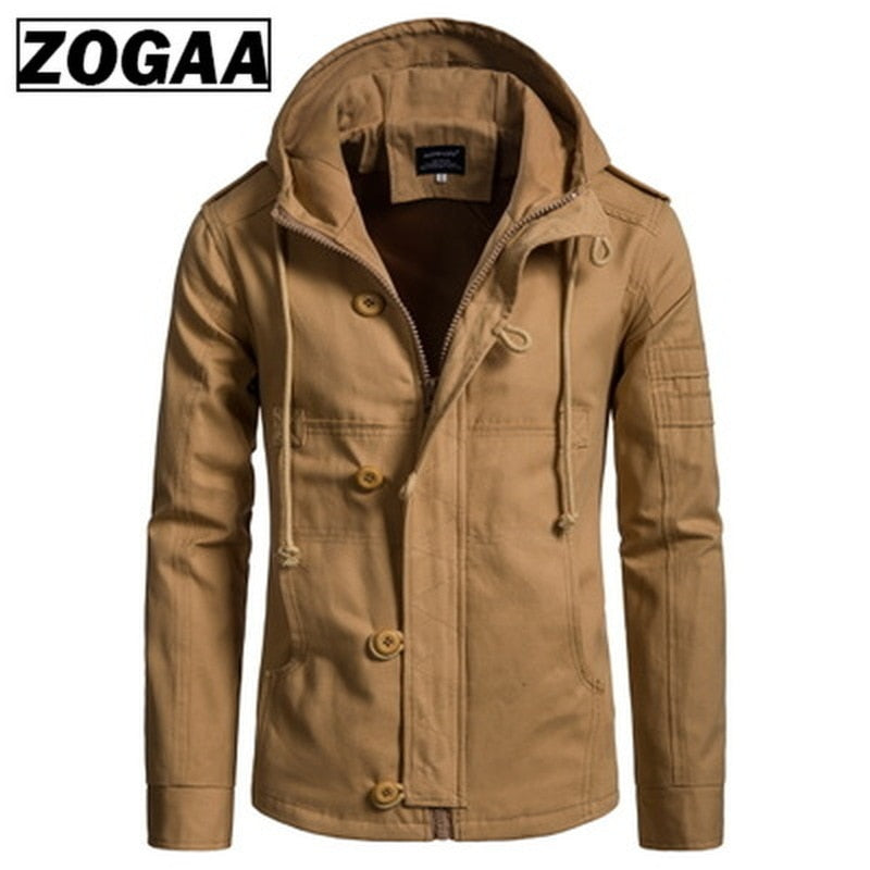 Zogaa 2020 Brand Slim Men Jacket Army Green Military Wide-waisted Coat Casual Cotton Hooded Windbreaker Jackets Overcoat Male