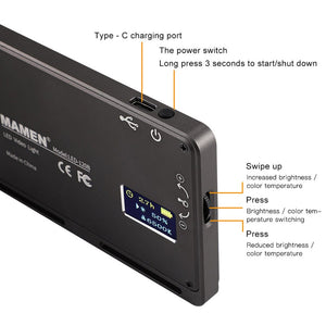 Stabilisateur de cardan de caméra MAMEN avec studio LED lumière vidéo et Microphone pour la photographie DSLR stabilisateur de poche de prise de vue Vlog