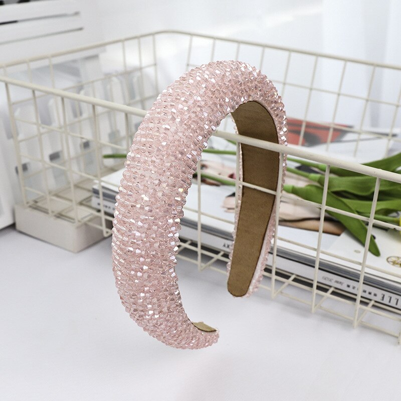 CN Baroque Full Crystal Hair Bands For Women Luxury Padded Diamond Headband Hair Hoop Christmas Gifts Christmas Hair Accessories
