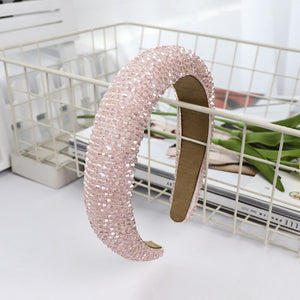 CN Baroque Full Crystal Hair Bands For Women Luxury Padded Diamond Headband Hair Hoop Christmas Gifts Christmas Hair Accessories