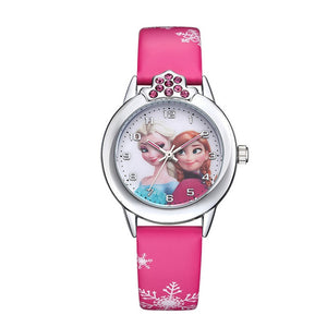 Disney Frozen 2 Princess Pattern Children toy Luminous watch Crystal Cartoon Leather Quartz Wristwatch for Girls Kids Toy Gift