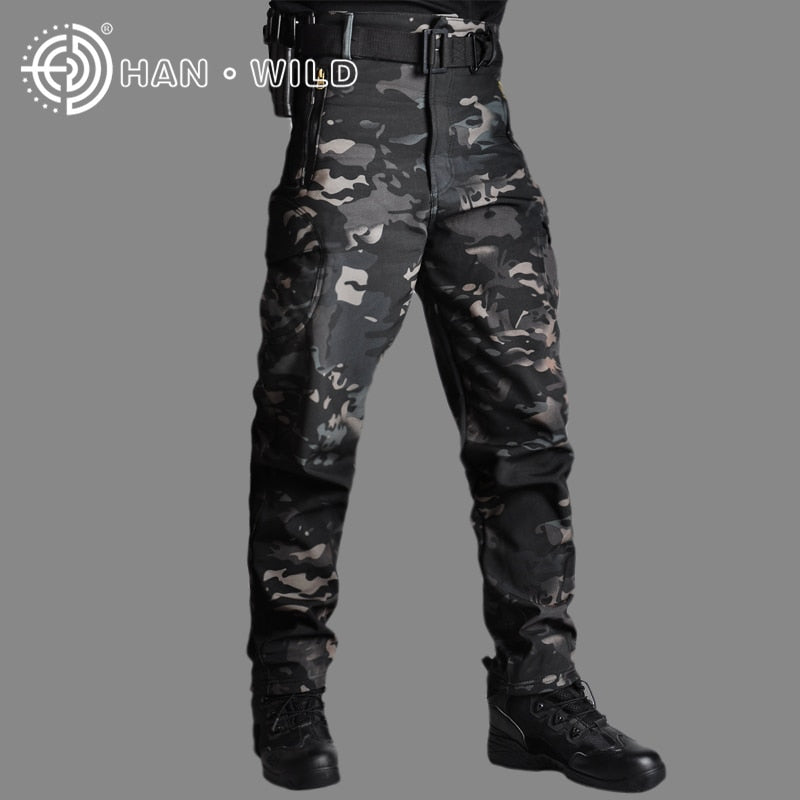 HAN sauvage militaire pantalon tactique Camouflage hommes Rip-stop épais polaire Combat pantalon militaire travail armée tenue pantalon de chasse
