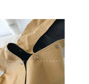 Bébé garçon vêtements garçon printemps et automne double face lettre impression mi-longue coupe-vent garçon bébé à capuche coton veste