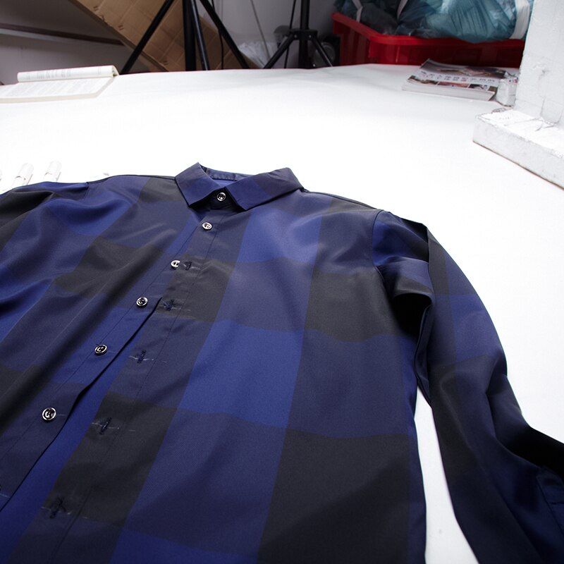 2020 Brand Casual Luxury Plaid Long Sleeve Slim Fit Men Shirt Streetwear Social Dress Autumn Shirts Mens Fashions Jersey 92339