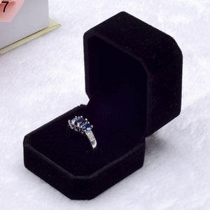 Hot Sale Blue Black Velvet Engagement Wedding Stud Earring Ring Pendant Jewelry Package Display Box Organizer Storage Gift Case