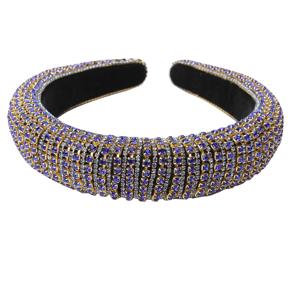 CN Baroque Full Crystal Hair Bands For Women Luxury Padded Diamond Headband Hair Hoop Christmas Gifts Christmas Hair Accessories
