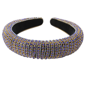 CN Baroque Full Crystal Hair Bands For Women Luxury Padded Diamond Headband Hair Hoop Christmas Gifts Christmas Hair Accessories