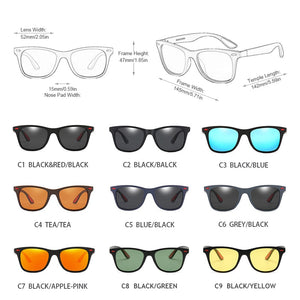 FUQIAN Hot Sale Polarized Sunglasses Men Women Classic Square Plastic Driving Sun Glasses Male Fashion Black Shades UV400
