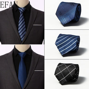 Luxury Fashion Striped Plaid Men's Tie Red Blue Grey Classic Neck Ties Leisure Business Wedding High Quality 8cm Silk Necktie