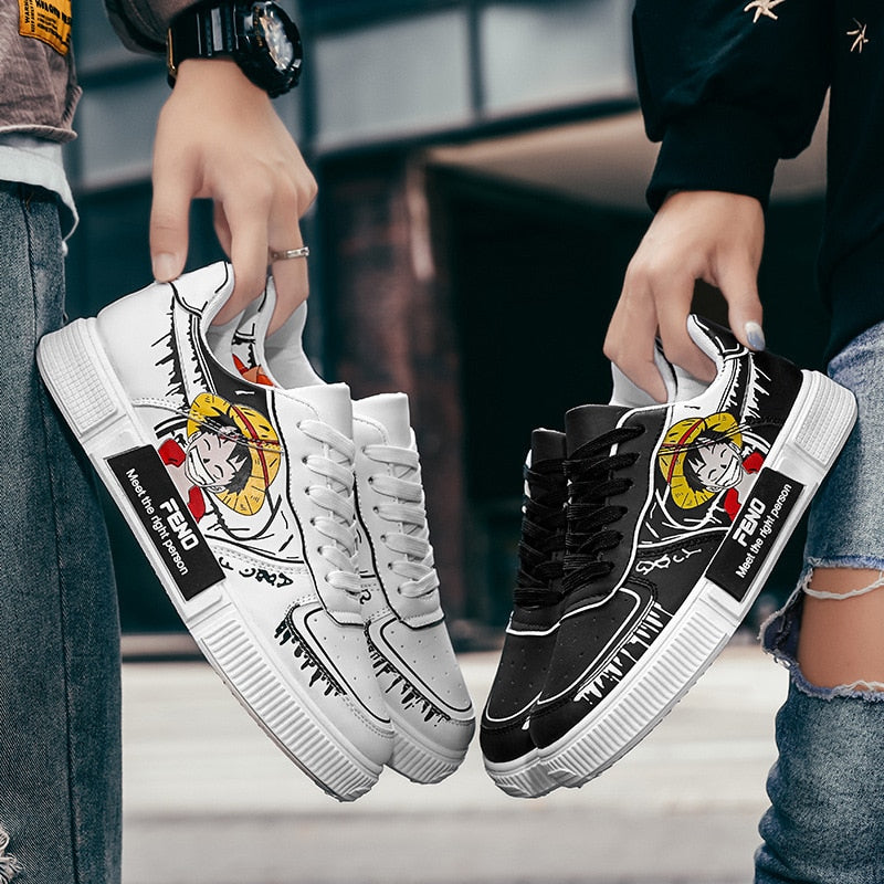 Men Sneakers Summer Breathable Shoes Super Light Casual Shoes Anime One Piece Print Male Tenis Masculino Sneakers