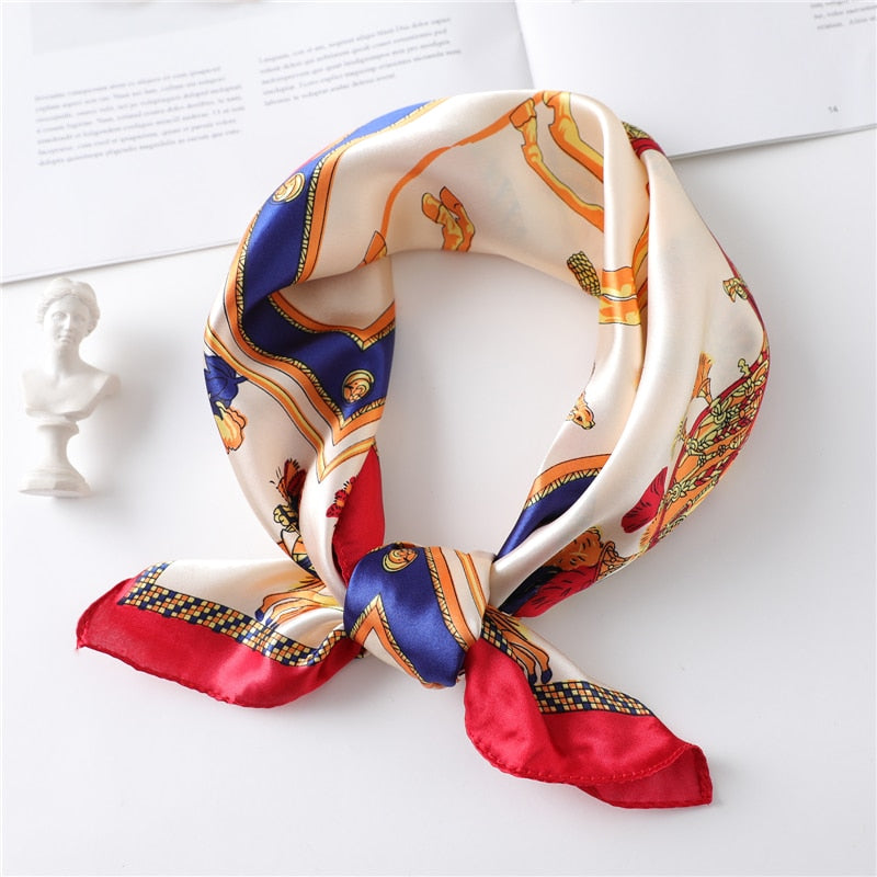 Women Square Silk Scarf Chiffon Satin Lady Hair Neck Foulard  Scarves Shawl Wrap Female Bandana Head Kerchief Hijab Headband