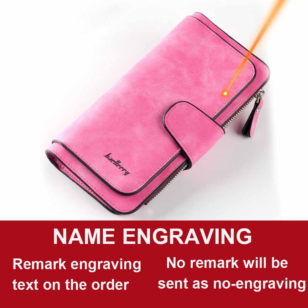 2020 Women Wallets Name Engrave Fashion Long Leather Top Quality Card Holder Classic Female Purse Zipper Wallet For Women