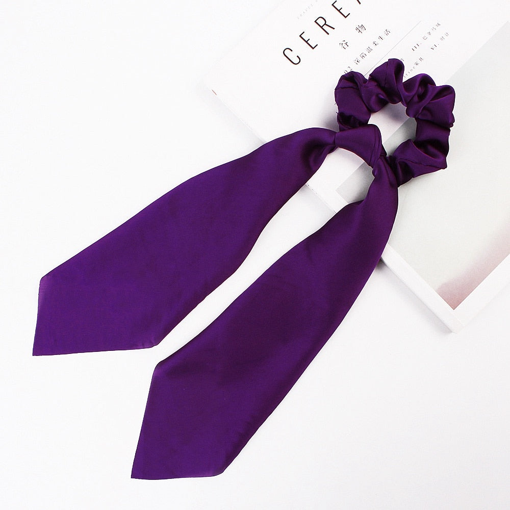 Floral Satin Scrunchies Women Elastic Hair Bands Ties Scarf Woman Scrunchy Hairbands Turban Head Wrap Hair Accessories Headwear