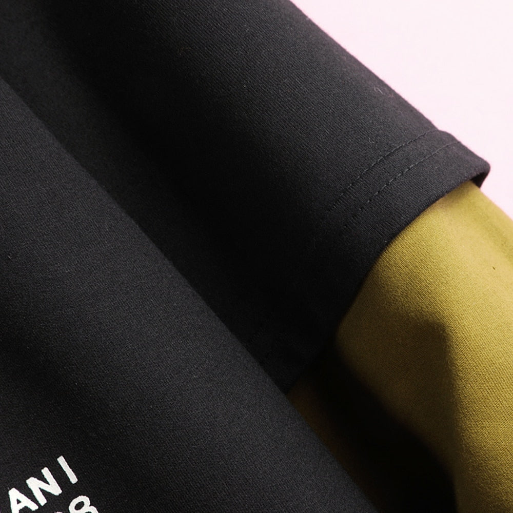 Hoodie Sweatshirt Mens Hip Hop Pullover Hoodies Streetwear Casual Fashion Clothes colorblock hoodie  cotton