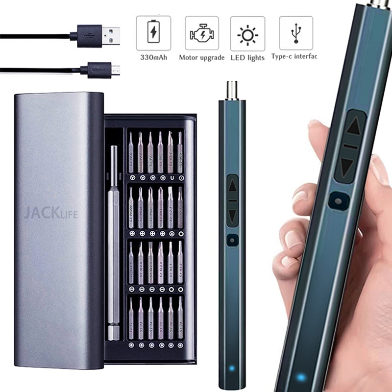 Manual Screwdriver USB Charging Portable Mini Electric Screwdriver Cordless Drill Magnetic Screw Repair KitMagnetic