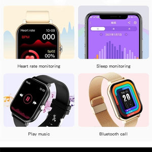 2022 New Women Smart watch Men 1.69" Color Screen Full touch Fitness Tracker Bluetooth Call Smart Clock Ladies Smart Watch Women