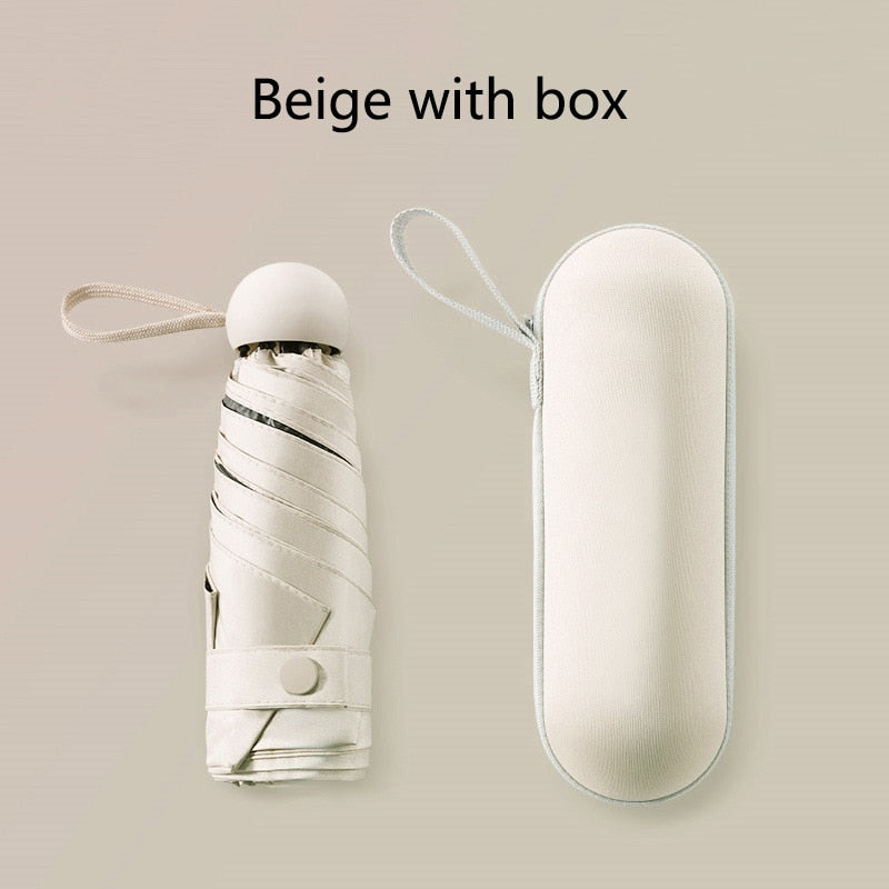 2023 Mini Capsule Umbrella Light Sunny Rainy Umbrella Women Anti-UV Sunshade Umbrella Pocket Sunscreen Umbrella Portable