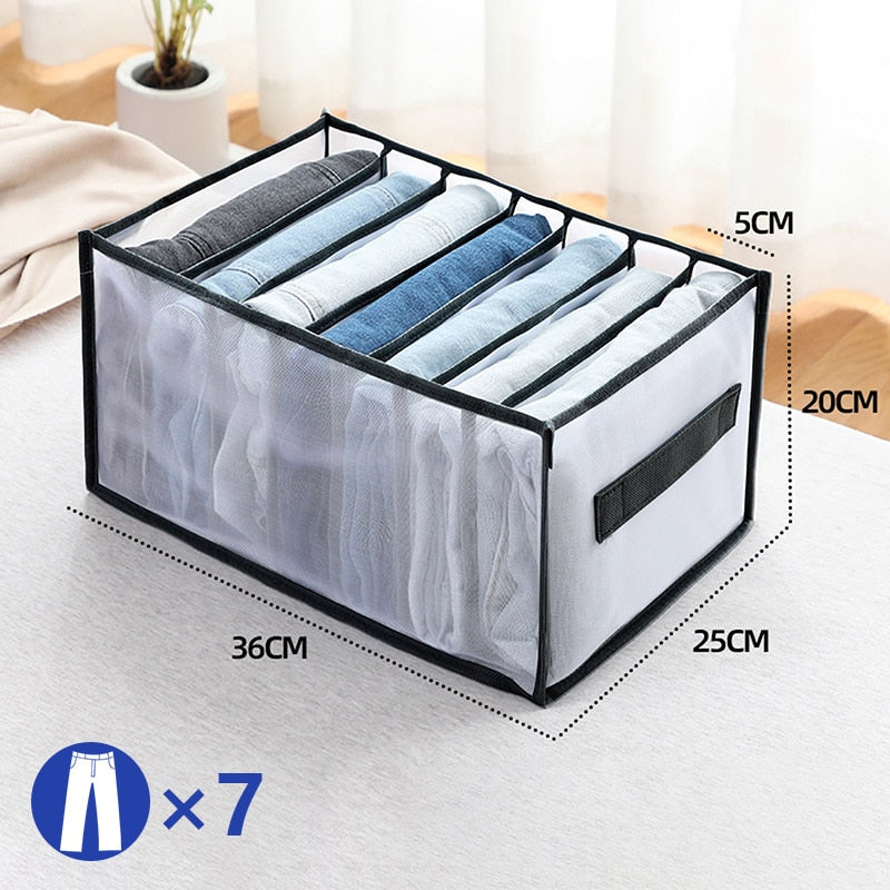 Clothes Organizer Jeans Storage Box Organizer Box Wardrobe Clothes Storage Box with Compartments Socks Underwears Bras Storage