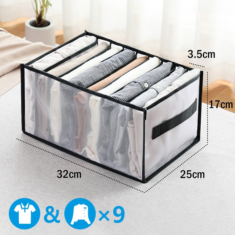 Clothes Organizer Jeans Storage Box Organizer Box Wardrobe Clothes Storage Box with Compartments Socks Underwears Bras Storage