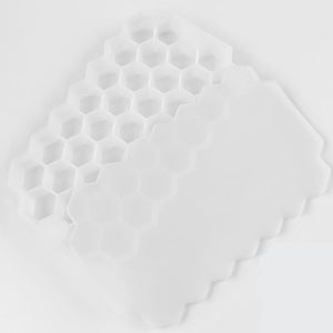 37 Cavity Honeycomb Ice Cube Trays Reusable Silicone Ice Cube Mold BPA Free Ice Maker with Removable Lids