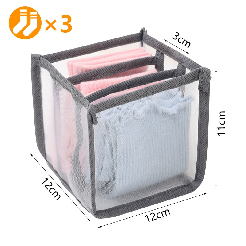 Clothes Organizer Jeans Storage Box Organizer Box Wardrobe Clothes Storage Box with Compartments Socks Underwears Bras Storage