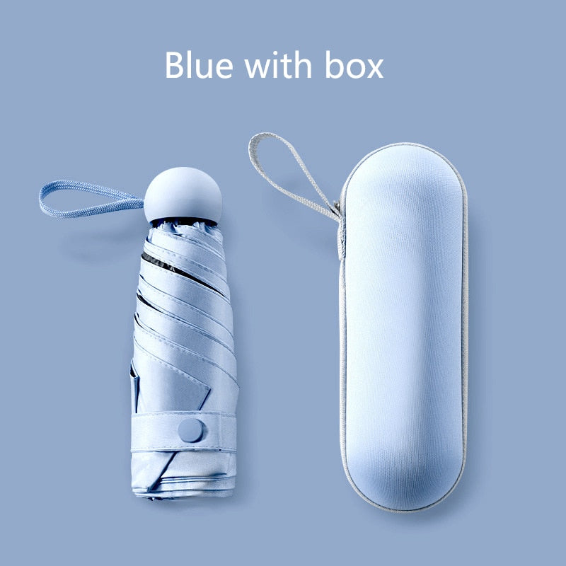 2023 Mini Capsule Umbrella Light Sunny Rainy Umbrella Women Anti-UV Sunshade Umbrella Pocket Sunscreen Umbrella Portable