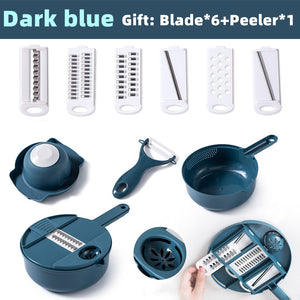 12 In 1 Multi-Function Vegetable Chopper Carrots Potatoes Manually Cut Shred Slicer Radish Grater Kitchen Tools Vegetable Cutter