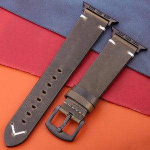 Genuine Leather Strap For Apple Watch Band Serie 7 6 5 4 Se Bracelet 44mm 45mm 40mm 41mm 42mm 38mm Women Men Iwatch Watchband