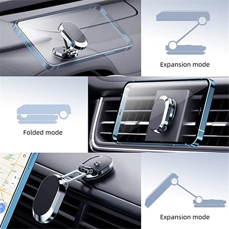 Foldable Magnetic Phone Holder in Car GPS Air Vent Mount Magnet CellPhone Stand Portable Car Mobile Support For iPhone 13 Xiaomi