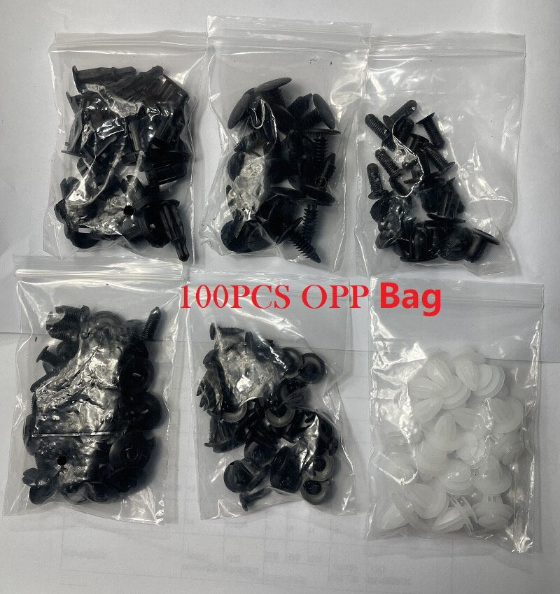 50/100pcs Mixed Auto Fastener Clip Car Body Push Retainer Pin Rivet Bumper Door Trim Panel Retainer Fastener Kit Car Accessories
