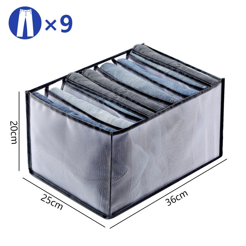 Clothes Organizer Jeans Storage Box Organizer Box Wardrobe Clothes Storage Box with Compartments Socks Underwears Bras Storage