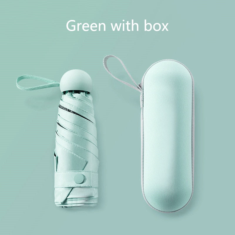 2023 Mini Capsule Umbrella Light Sunny Rainy Umbrella Women Anti-UV Sunshade Umbrella Pocket Sunscreen Umbrella Portable
