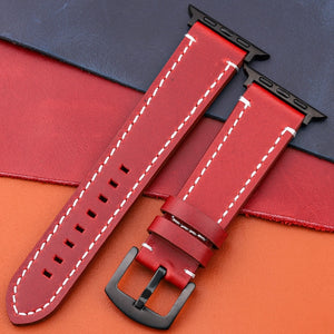Genuine Leather Strap For Apple Watch Band Serie 7 6 5 4 Se Bracelet 44mm 45mm 40mm 41mm 42mm 38mm Women Men Iwatch Watchband