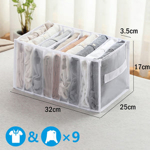 Clothes Organizer Jeans Storage Box Organizer Box Wardrobe Clothes Storage Box with Compartments Socks Underwears Bras Storage