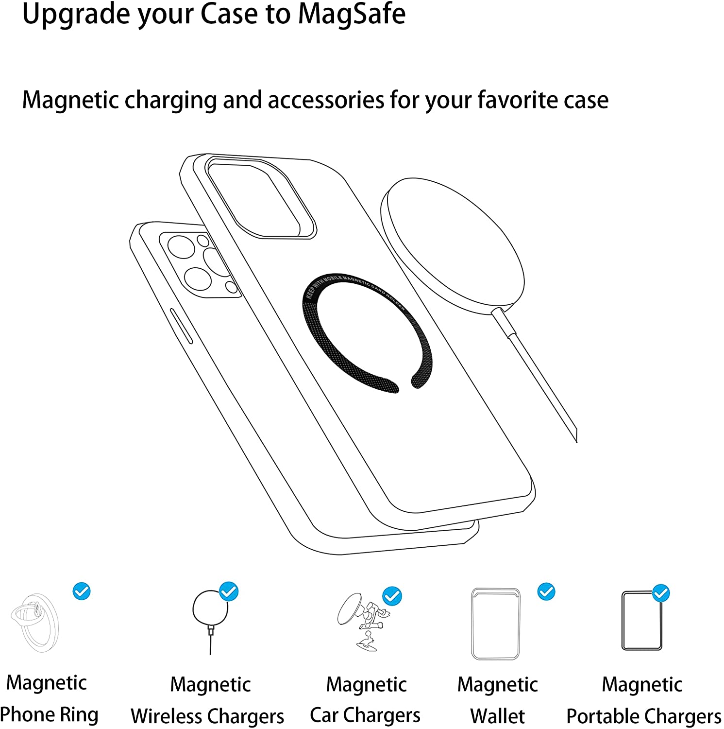 Sticker Ring For Magsafe Wireless Charging For iphone 13 Pro Max 12 Mini Mobile Phone Magnetic Wireless Charger Metal Plate
