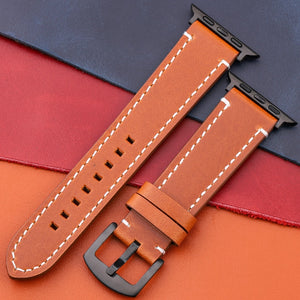 Genuine Leather Strap For Apple Watch Band Serie 7 6 5 4 Se Bracelet 44mm 45mm 40mm 41mm 42mm 38mm Women Men Iwatch Watchband