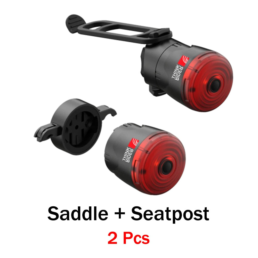 ThinkRider  Cycling Taillight Bicycle Smart Auto Brake Sensing Light IPx6 Waterproof LED Charging Bike Rear Light
