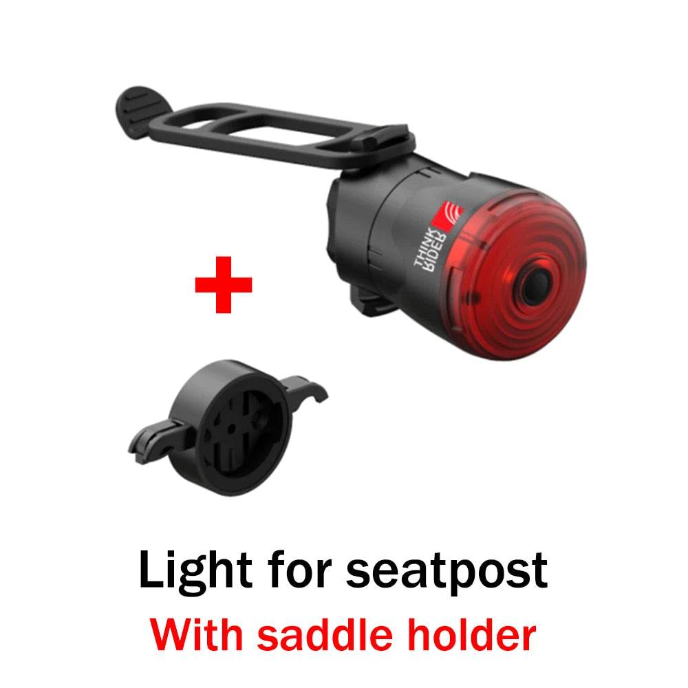 ThinkRider  Cycling Taillight Bicycle Smart Auto Brake Sensing Light IPx6 Waterproof LED Charging Bike Rear Light