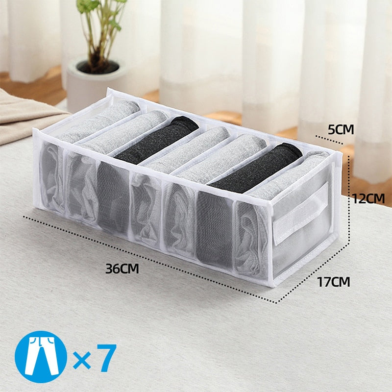 Clothes Organizer Jeans Storage Box Organizer Box Wardrobe Clothes Storage Box with Compartments Socks Underwears Bras Storage