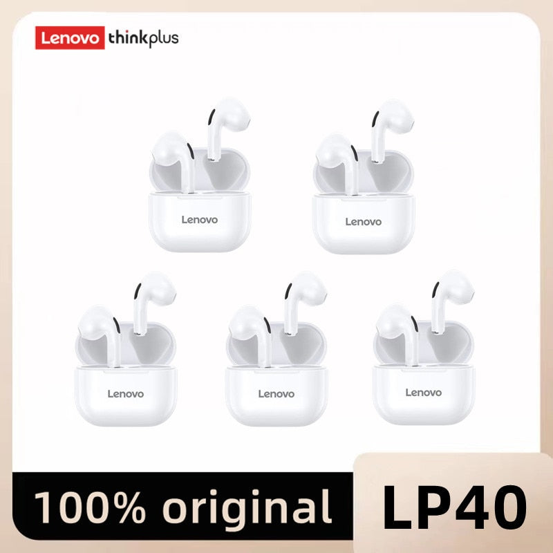 Original Lenovo lp40 Bluetooth Earphone 5.0 Immersive Sound HIFI TWS With Microphone Touch Control For Long Standby Time Motion
