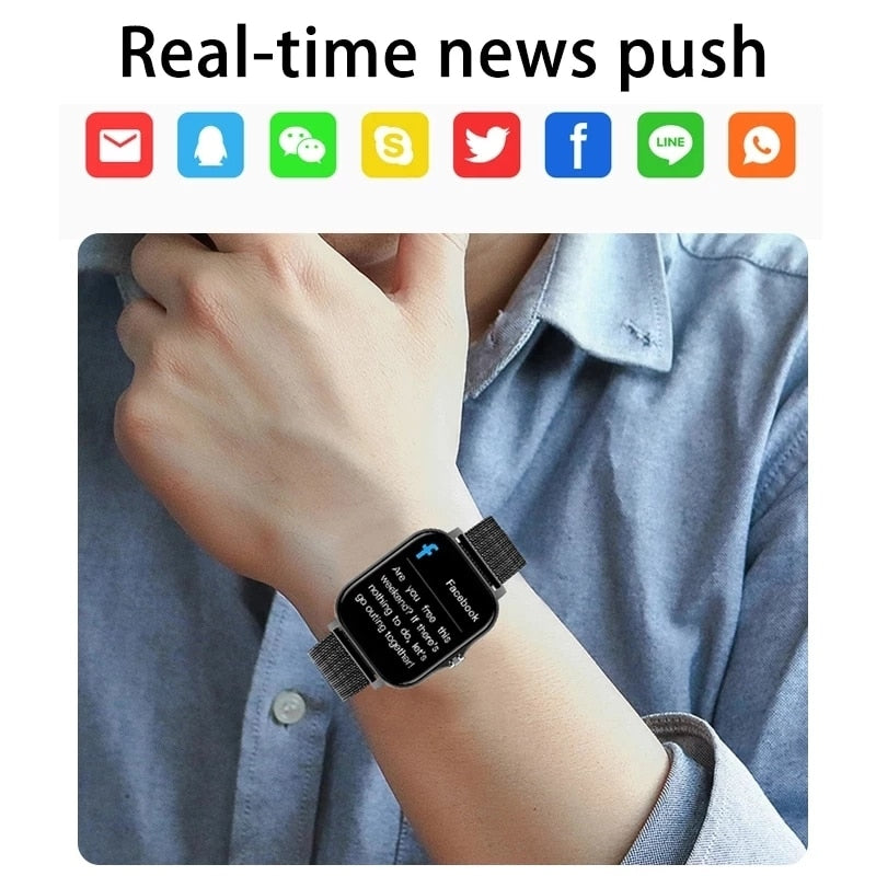 2022 New Smart Watch Men Full Touch Screen Sport Fitness Watch IP67 Waterproof Bluetooth call For Android ios smartwatch Men+Box