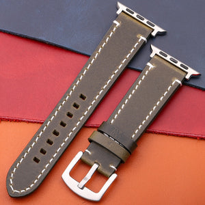 Genuine Leather Strap For Apple Watch Band Serie 7 6 5 4 Se Bracelet 44mm 45mm 40mm 41mm 42mm 38mm Women Men Iwatch Watchband